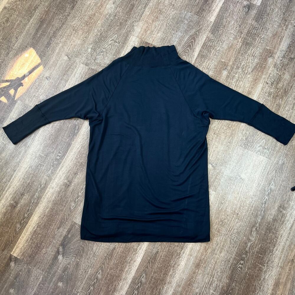 NWT Splendid Supersoft Mock Neck Dress Sweater Dress long sleeve knit Black - Picture 2 of 5